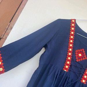 Dark Blue Long Kurta