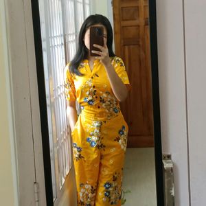 Yellow Floral Jumpsuit