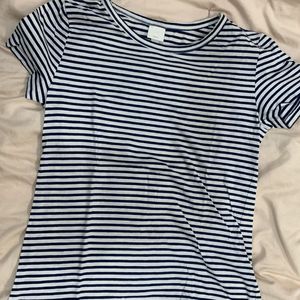 H&M Basics - White And Blue Striped Tee