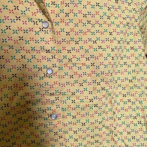 Mustard Ochre Printed Shirt