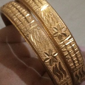 One Gram Gold Matt Finish Bangles