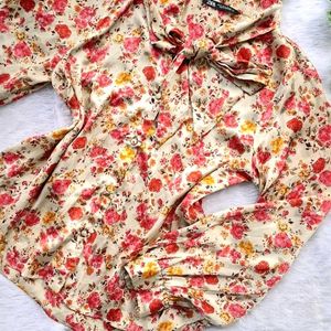 Zara Bow Tie Floral Shirt