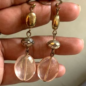 Light Weight Peach Color Earrings