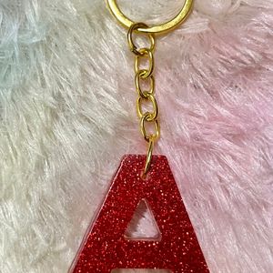 Resin Keychain With Initial