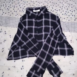 Checkered Oversized Shirt ...Black N White