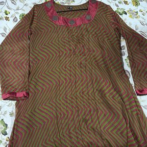 Mehendi Green And Maroon Tunic