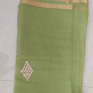 Green Saree (No Blouse)