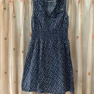 Blue Colour Flower Print Womens Dresses