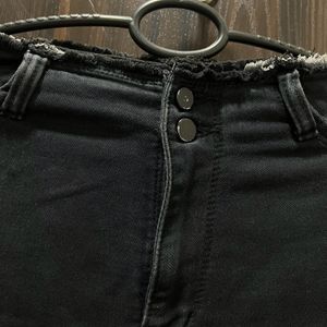 Black High Waist Elasticated Denims