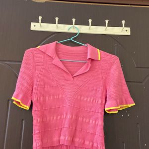 pink polo top