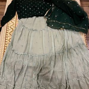 Green Lehanga Choli With Dupatta