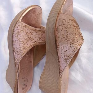 Peach Rhinestone Wedges