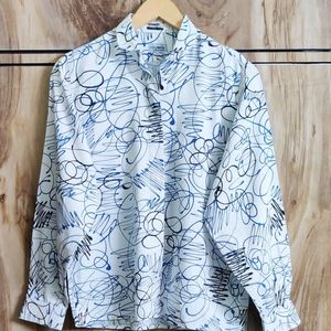 White Printed Shirt Size-36