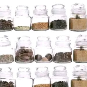 12 Glass Small Spices Containers