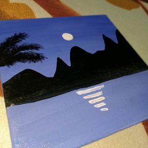 Night Scenery Painting On Canvas