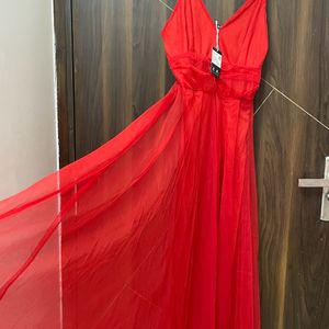 New Red Long Frill Gown | Prewedding Photoshoot