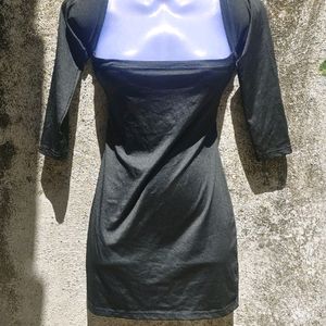 Black Lace Back Mini Dress