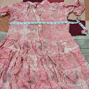 Pink Kurti Short With Pant