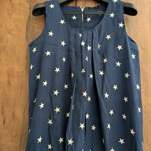 Blue Top With Star Pattern