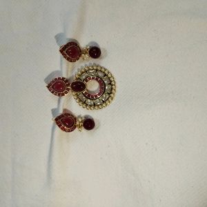 Kundan Pendant And Earings