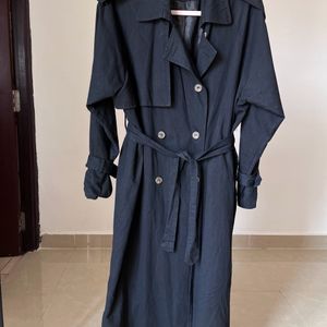 Black Casual Trench Coat