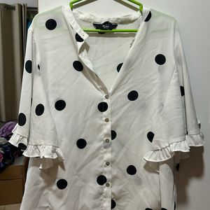 Polka Dot White Top