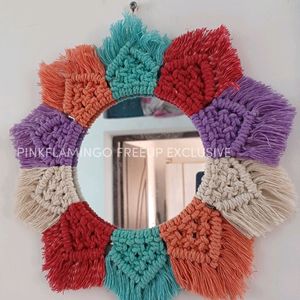 12 Inches Macrame Mirror