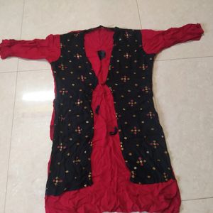 Woman's Kurti With Attached Jacket