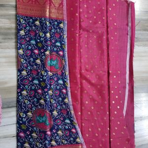 Navy Blue Dola Foil Saree (Nandhi Design)