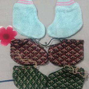 Baby Bib Socks Gloves And Pillow Set