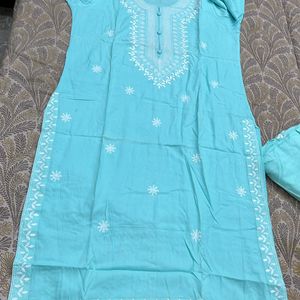 Sky Blue Cotton Two Piece