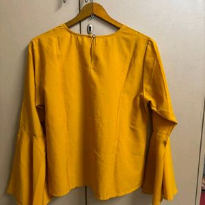 Tokyo Talkies Mustard Yellow Woven Top