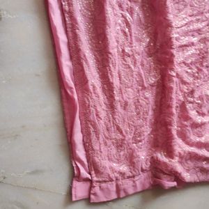 Baby Pink Color Sttiched Lahnga5 Miter  Flare,Blause-36to42 Bust Size,duptta 2.5 Miter Cut Work Embroidery