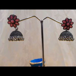 Oxidised Jhumka Earrings