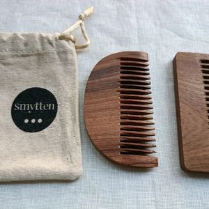 TRAVEL WOODEN COMB + MINI JUTE BAG Combo