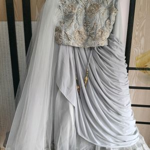 Silver And Golden Reception Gown