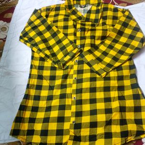 Women Yellow Check shirt