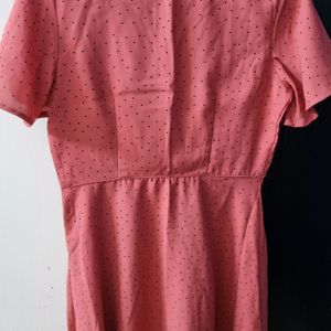 Pink A-Line Knee Length Dress