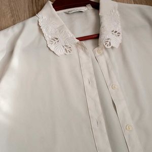 Vintage White Shirt With French Bishop Sleeves.