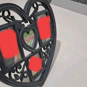 Photo Frame /Heart Shape/ Black /Plastic/Couple