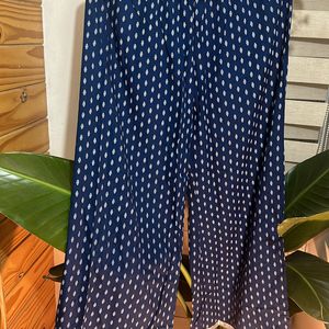 Chic Blue Straight Palazzo Pant