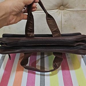 Pure Leather 6 Compartment  Laptop Cum Office Bag