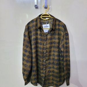 Brown Printed Pattern Shirt