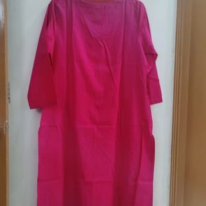 New Fab India Kurta Long Cotton Cambric straight