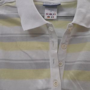 Reebok Collared Tshirt With Light Color Strips