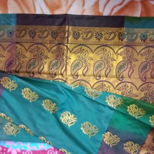 New Pattu Saree With Stitched Blouse