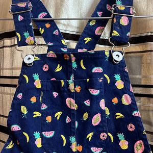 Girl Printed Dungaree