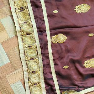 Brown Salwar Suit With Dupatta