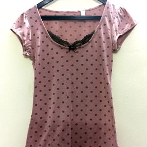 Cute Aesthetic Polka Dot Top.