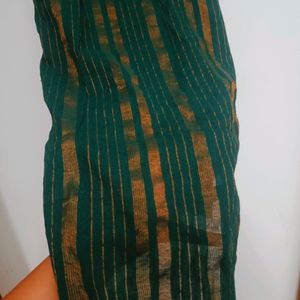 Green Kurta With Golden Strips